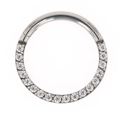 Produktbild von "Charma" Nasenpiercing aus Edelstahl, Nasenring, Simili, silberfarben, Stärke 1,2 mm / Ø 8 oder 10 m