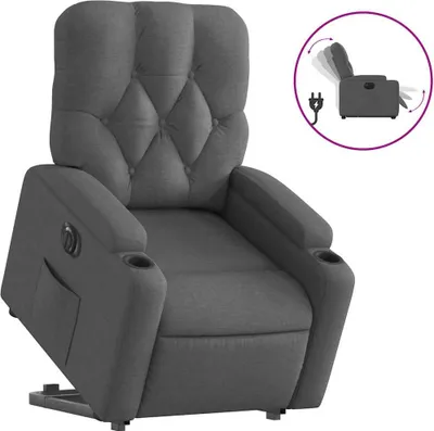 Produktbild von vidaXL Relaxsessel mit Aufstehhilfe Elektrisch Dunkelgrau Stoff