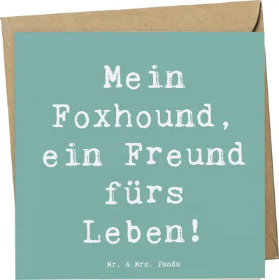 Produktbild von Mr. & Mrs. Panda Grußkarte Spruch Foxhound Freund - Meeresbrise - Geschenk, Hundewesen, Hunderasse, Pflege, Bewegung, Hunderassen Charakter, Klappkarte, Eigenschaften