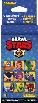 Produktbild von BRAWL STARS PANINI Sammelkarten, 5 Booster Packs, 40 Karten, 2 Limitierte Karten Edition