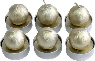 Produktbild von 0 N19043-4009 Teelichter Weihnachten "Kugel" - gold, 6 Stück