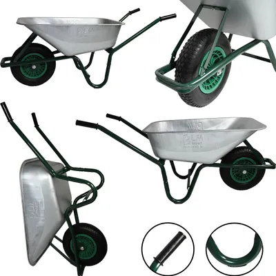 Produktbild von Schubkarre Bauschubkarre Gartenkarre Mulde verzinkt Kugellager 100 L 200 kg