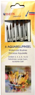 Zdjęcie produktu dla Pinselset Aquarellpinsel Nr. 2-4-6-8-10-12 12 Stück Verkaufseinheit 660779 4006335150904
