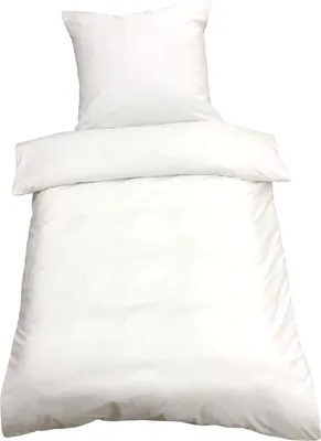 Produktbild von 2 teilige Uni Bettwäsche 135 x 200 cm weiß Einfarbig Renforce Baumwolle Garnitur