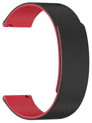 Obrázek produktu pro Techsuit – řemínek k hodinkám 18 mm (W074) pro Huawei Watch GT 4 (41 mm) / W1 / Honor Watch S1 / Garmin Venu 2S / Vivoactive 4S – černý a červený