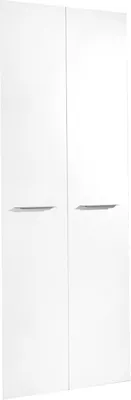 Produktbild von Türenset - 75 x 210 cm - Weiß Hochglanz - Grau - mit 2 Griffen - 2er Set