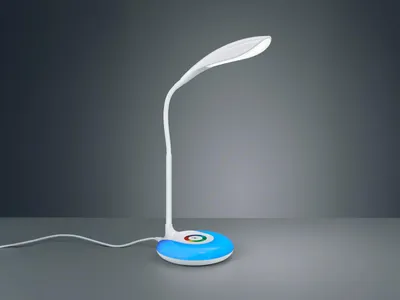 Produktbild von Flex Schreibtischleuchte in Weiß Touch Dimmer USB Anschluß + RGB Farbwechsler