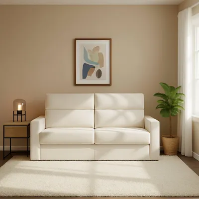 Immagine prodotto di Ecate - Divano Letto 2 Posti, 200x95 cm Beige, Sfoderabile Italy
