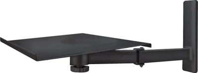A black wall mount bracket for electronics.