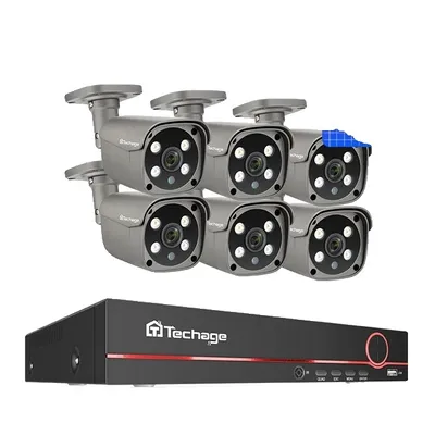 Produktbild von Sicherheitskamerasystem, 4K HD Auflösung, Zwei-Wege-Audio, Keine, 8CH 6 Stück 5MP Kamera