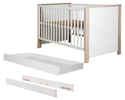 Produktbild von roba Zimmerset 'Olaf', 3-tlg, Luna Elm/weiß, inkl. Kombi-Bett 70x140 cm, Umbauseiten, Bettkasten