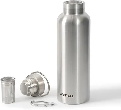 Produktbild von wenco Trinkflasche Edelstahl 0,75l / 750ml isoliert und auslaufsicher für kalte und heiße Getränke