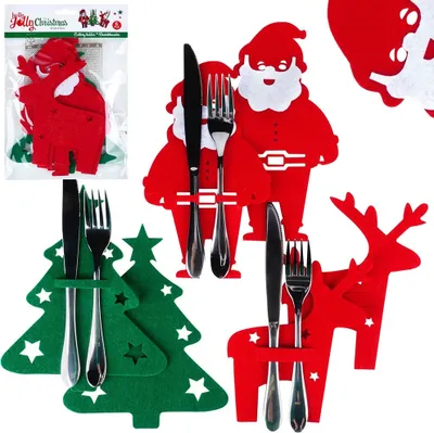 Obrázek produktu pro Vilde pouzdro na příbory Sáček na příbory Pouzdro na příbory christmassy 6 ks.