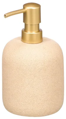 Produktbild von BERILO Lotionspender Seifenspender aus Polyresin beige Flüssigseifenspender Badezimmer