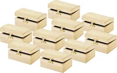 Produktbild von VBS Schatztruhe ohne Gravur 10 Stück Truhe Kästchen Schatzkiste Holztruhe