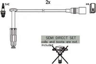 Produktbild von HITACHI 134122 Zündkabelsatz Zündleitungssatz