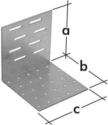 Obrázek produktu pro Úhelník montážní stavitelný KMR 8, 80x80x80 zinkovaný plech / balení 1 ks