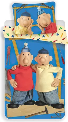 Obrázek produktu pro Jerry Fabrics Bavlněné povlečení 140x200 Sousedé Pat a Mat modrý povlak na polštář 70x90