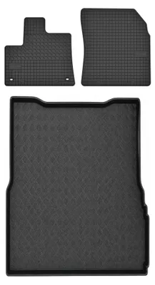 Productafbeelding van Rubberen automatten + kofferbakmat voor Citroen Berlingo III vanaf 2018 (MPV/stationwagen) – 3-delig, zwart, op maat – Wielganizator