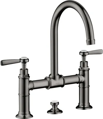 Produktbild von 2-Griff-Waschtischarmatur AXOR MONTREUX 220 DN 15 m Hebelgr m ZAG 1 1/4Zoll pol. bl polished black chrome