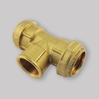 Productafbeelding van T-stuk met vrouwelijke schroefdraad voor polyethyleenbuis, PN 25, merk Tiemme, afmetingen 63x2"x63