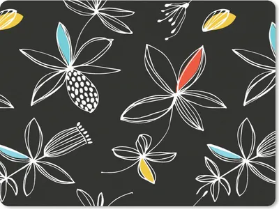 Produktbild von MuchoWow® Mauspad Mousepad Blumen - Linienkunst - Muster 40x30 cm - Mousepads - Maus Mat - Pad - Mausunterlage - Anti Rutsch