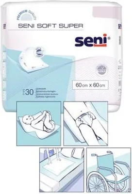 Produktbild von Bettschutzunterlagen Seni Soft Super 90x60 (1 Karton: 2 x 25 Stück)>>>>
