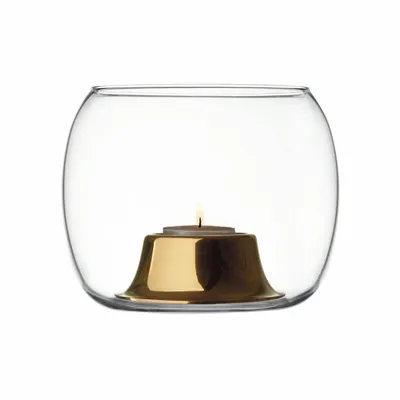 Produktbild von Iittala Kaasa Windlicht - 141 x 115 mm - Klar/roségold