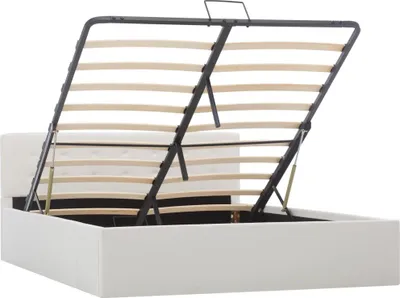 Obrázek produktu pro vidaXL Úložná postel Hydraulic White Faux Leather 140×200 cm