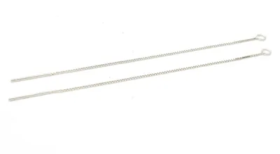 Produktbild von Vintageparts Ohrhänger mit Kette 925 Sterling Silber feingliedrig, 2 Stück