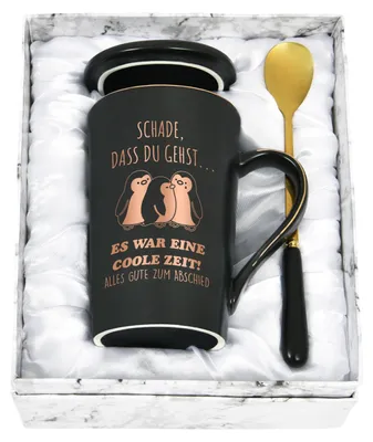 Mok mit Spruch 400 ml – Abschiedsgeschenk für Kollegen, schwarz