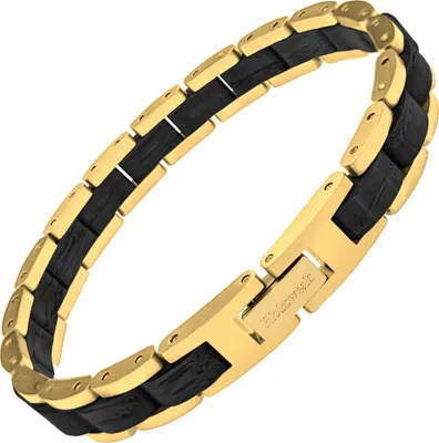 Produktbild von Holzwerk TEGERNSEE Damen, Herren Holz & Edelstahl Armband, Gliederarmband gold