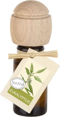 Produktbild von Piccolino Duftöl – Handgefertigt mit Buchenholzverschluss | Ätherische Öle Eukalyptus 10 ml