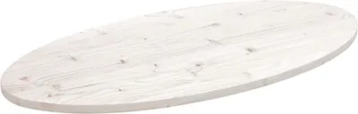 Produktbild von Möbel Tischplatte Weiß 110x55x2,5 cm Massivholz Kiefer Oval - Tischplatten 824336