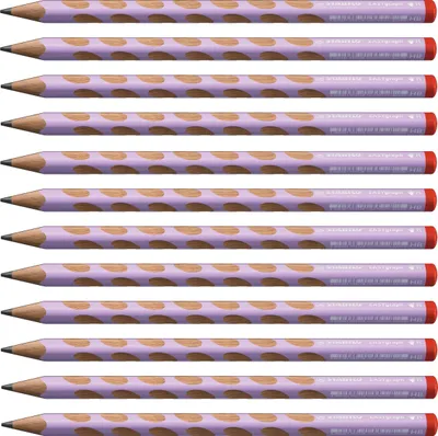 Produktbild von Ergonomischer Dreikant-Bleistift für Rechtshänder - STABILO EASYgraph in pastelllila - 12er Pack - Härtegrad HB