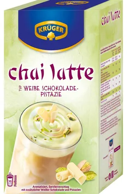 Produktbild von Krüger Chai Latte Typ Weiße Schokolade-Pistazie 10er