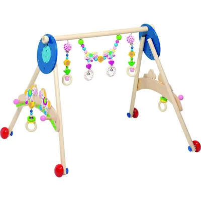 Produktbild von Goki Heimess 766054 - Baby-Fit Greif- und Spieltrainer Pferde mit Garderobe Spieltrapez