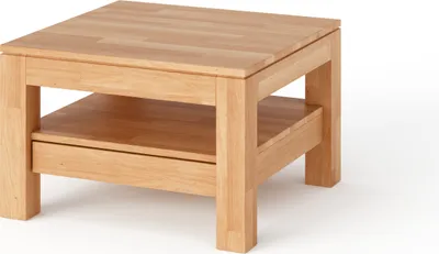 Produktbild von Couchtisch Bergen, Tisch Massiv 70 cm mit 1 Schubkasten, Wohnzimmer