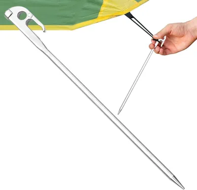 Image de Piquets de tente - Accessoires de tente - Auvent - Fixation extérieure - Acier inoxydable - 30 cm - Argenté