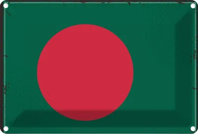 Produktbild von vianmo Blechschild 20x30 cm Bangladesch Bangladesh Flagge Fahne Wappen