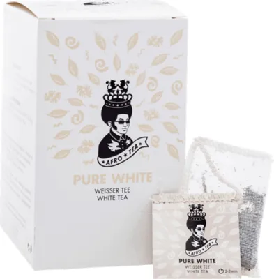 Produktbild von AFRO TEA Pure White Weißer Tee - Premium Tee 15 Stück - 15 handgenähte Teebeutel mit Weißtee von AFRO COFFEE