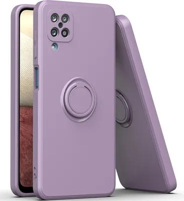 Produktbild von Samsung A12 Handyhülle, Ring Halter Ständer Kratzfeste Weiche Silikon schutzhülle für Samsung Galaxy A12 Lila
