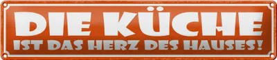 Produktbild von Blechschild Küche ist das Herz des Hauses, 46x10 cm, Blechschilder Spruch Küche