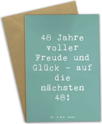 Produktbild von Mr. & Mrs. Panda Glückwunschkarte Spruch 48. Geburtstag Freude - Meeresbrise - Geschenk, Grußkarten, Grußkarte, besonderer, Geschenkideen, osterkarte, Glückwunsch