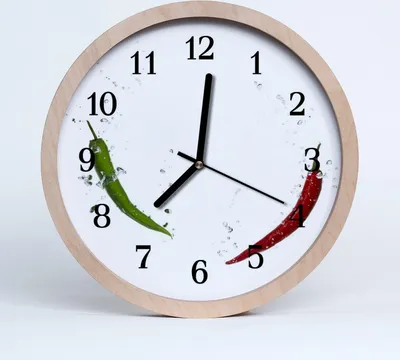 Produktbild von Holzuhr 20fi cm wanduhr - Gemüse Pfeffer