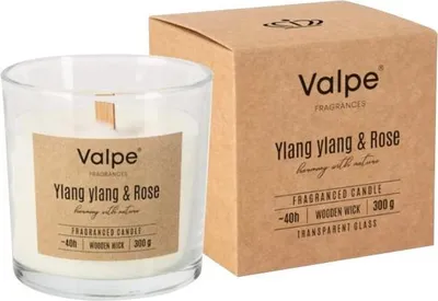 Zdjęcie produktu dla Świeca zapachowa w szkle BISPOL Valpe 40H YLANG YLANG - RÓŻA