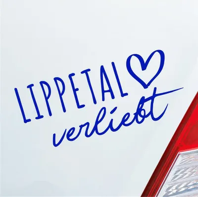 Produktbild von Auto Aufkleber Lippetal verliebt Herz Gemeinde Liebe Car 19x8 cm Dunkelblau Sticker Heckscheibenaufkleber