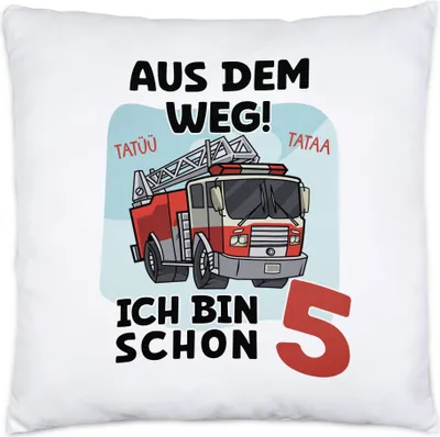 Produktbild von Aus Dem Weg Ich Bin Schon 5 Kissen Happy Birthday 5. Geburtstag Alles Gute Jahre Feuerwehrmann Party
