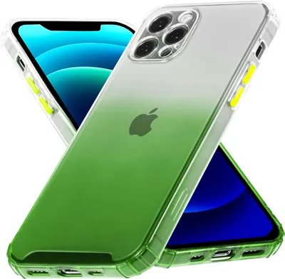 Produktbild von Conie Farbverlauf Schutzhülle für iPhone 12 Pro Max Silikon Case Kamera Schutz Cover Hülle in Grün matt