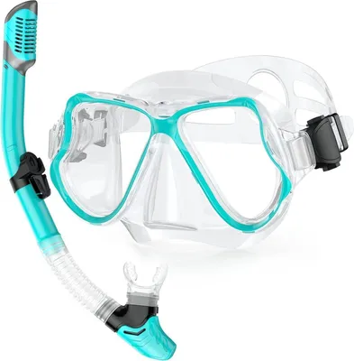 Zdjęcie produktu dla Suchy zestaw do snorkelingu QcoQce z maską przeciwmgielną dla dorosłych